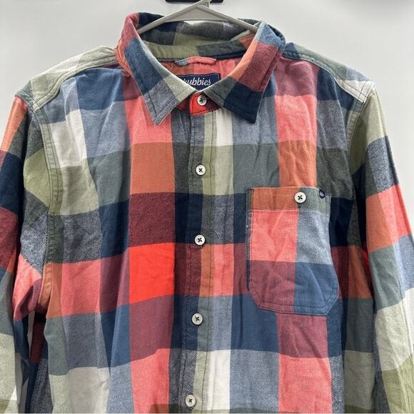 Chubbies The iPlaid Flannel Multicolor‎ Long Sleeve Button Down Shirt Sz L - Picture 4 of 12